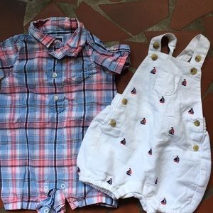 Janie and Jack set Of 2 rompers 0-3 months